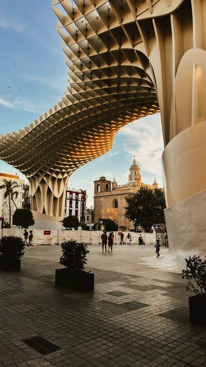 The striking facade of Las Setas in Seville, Spain